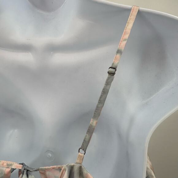 Kimchi Blue Tie-Dye Marble Above Knee Dress WMNS S Vneck Overlay Keyhole Straps - Picture 7 of 10